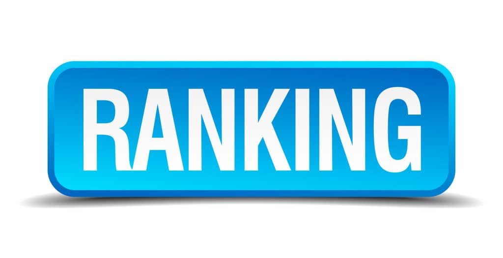 Ranking Blue 3D Realistic Square Isolated Button